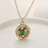Collar Colgante de Copa del Tesoro Aogu Transfronterizo Ins Estilo Vintage Chapado en Cobre Oro de 18 Quilates Incrustado con Circonita para Mujer Cadena Versátil para Clavícula