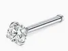 Piercing de nariz em liga de titânio F136 com zircônia 5A, haste reta, haste em L, haste em S, acessórios de piercing de nariz em forma de 7, forma de 5