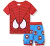 Traje Curto de Algodão para Crianças Roupas de Verão para Meninas Camiseta para Meninos Bebê Roupas de Bebê Roupas Infantis Estilo Coreano Homem-Aranha Homens