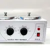 Máquina transfronteriza de cera de doble quemador para salones de belleza, olla para derretir cera de parafina con temperatura ajustable, máquina de calentamiento para depilación con cera de abeja y barro, venta al por mayor