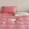 2025 Nuevo Conjunto de Cuatro Piezas de Algodón Tejido de Algodón Súper Suave Cera Piel Desnuda Cubierta de Edredón de Algodón Sábanas Ropa de Cama