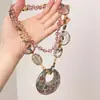 Colar Vintage Étnico Camadas Hot Girl Estampa de Leopardo Colar de Contas Pacífico Estilo Siamês Chinês Acessório para Gola de Suéter para Mulheres