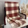 Bufanda Chal de Imitación Cachemir con Cuadros Degradados Estilo Coreano para Hombres y Mujeres, Bufanda Cálida y de Moda con Borlas para Otoño e Invierno, Ideal para Ir al Trabajo