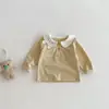 Camiseta básica de rayas para niña, colección de primavera, ropa infantil elegante, camiseta de manga larga con dibujos para bebé, conjunto de primavera estilo coreano para bebés
