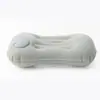 Almohada Inflable para Exteriores, Almohada Cuadrada Plegable Flocada, Máscara para Ojos, Juego de Tapones para los Oídos, Soporte Cervical para Dormir, Cojín Lumbar para Viajes Largos