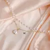 Corrente da Moda Simples Colar de Pérolas Multicamadas Pingente de Pérola Influenciador da Internet Retro Moda Pulseira de Pérolas Colar