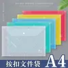 Bolsa para documentos A4 engrosada, bolsa transparente con patrón diagonal y broche de presión, bolsa para archivos de datos, bolsa colorida para almacenamiento de documentos de oficina, bolsa duradera