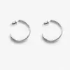 Diseño de Aro Irregular Cepillado de Media Oreja, Pendientes de Aro Femeninos, Pendientes de Plata de Alta Gama Sencillos con Cierre de Mariposa, Versátiles