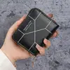 Nueva Cartera para Mujer Corta Simple Bolso para Tarjetas Billetera de Verano Transfronteriza Geométrica con Cremallera Monedero