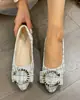 Zapatos Planos de Moda de Punta Fina con Tacón Bajo, Zapatos de Boca Baja, Zapatos Dulces Casuales para Mujer, Nueva Colección de Primavera Transfronteriza