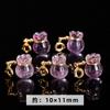 Jingdian Jóias Natural Ametista Bolsa Fivela de Cobre Pingente Estilo Étnico DIY Jóias Acessórios Semi-acabados