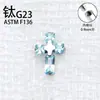 Pendientes de Cruz de Aleación de Titanio F136 Circonita 0.9 Rosca Interna Labret de Circonita Pendientes de Oreja Joyería para Piercing Adorno para la Cabeza