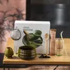 Tazón de Matcha de Cerámica Japonesa Transfronterizo, Utensilios para Preparar Té de la Dinastía Song, Juego de Batidores de Té de 100 Piezas, Caja de Regalo para Ceremonia de Té