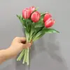 Rama corta de 28 cm de largo - 5 cabezas, tacto hidratante, tulipanes, nórdico, interior, ramo muy realista, adornos de flores artificiales, hogar