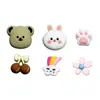 Caja de Almacenamiento de Oso y Conejo Pegatinas 3D Decoración para Funda de Teléfono Zuecos Goma Suave PVC Imanes para Refrigerador Accesorios Dijes para Zapatos