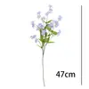Buquê de Flores Artificiais Nome-Sem-Esquecer de 3 Hastes para Arranjo de Cena, Exibição Decorativa, Arte Floral, Paisagismo de Alto Padrão, Flor Artificial Lilás