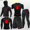 Traje deportivo de fitness transfronterizo para hombre, para correr, entrenar, primavera y verano, de secado rápido, muy elástico, ajustado, para correr por la mañana y por la noche, para baloncesto.