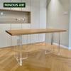 Venta al por mayor de fábrica Soporte para pata de mesa acrílica Transparencia alta Placa gruesa Forma de T Soporte para pata de mesa de comedor Acrílico Pata de mesa Personaliz