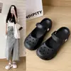 Sapatos Perfurados Estilo Ballet para Mulheres, Sandálias de Praia Slip-On Macias de Eva para Verão, Antiderrapantes, Chinelos Fechados Confortáveis para Mulheres