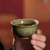 Taza Maestro Celadón Longquan Taza de Té Kung Fu Par Personal Cerámica Juego de Té de Alto Valor Taza de Degustación Taza Individual Regalo