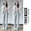 Pantalones de Pierna Ancha Personalizados Verano para Mujer Modal Fino Cintura Alta Sueltos Drapeados para Casa Rectos Hasta el Piso