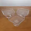 Plato de Frutas con Relieve de Moda, Cuadrado Alto Estilo Europeo para Postre y Pastel, Bandeja de Cristal para Postre y Frutas, Adorno Decorativo