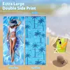 Toalha de praia estampada em microfibra da Amazon, dupla face, veludo, secagem rápida, toalha de praia, natação, banho de praia
