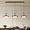 Lámpara Colgante Vintage Estilo Francés para Restaurante, Estilo Retro Wabi-Sabi, Sensación de Alta Gama, Lámpara Colgante Larga de Tres Cabezas de Madera Maciza para Mesa de Comedor y Barra de Bar, Lámpara Colgante para Protección Ocular