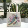 Bolso de Mano Estilo Étnico Bolso de Tela de Arena Bordado Bolso de Tela Mini Casual Fresco Bordado de Hilo Dorado por Ambos Lados Bolso Hanfu