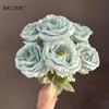 Simulado Coca-Cola Edge Rose Novo Estilo 5-cabeças Rosas Pacotes Arranjo de Flores de Casamento Flores de Mão Decoração de Mesa Flores Falsas