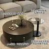Mesa de café y mesa auxiliar de piedra sinterizada estilo lujo ligero italiano para sala de estar del hogar Mesa de té Vidrio templado Mesas de varios tamaños Diseño minimalista