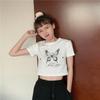 Camiseta Corta de Manga Corta para Hermanas Mejores Amigas Mujer 2024 Verano Nuevo Estilo Coreano Moderno Revela Ombligo Estilo Harajuku Tops para Estudiantes