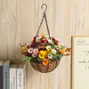 Zonghong Fabricante Venta al por Mayor Cubo Colgante Tejido Cestas para Flores Hotel Hogar Balcón Jardinería Artesanía en Madera Maceta Colgante Tejida Estilo Floreros