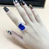 Anillo Cuadrado Octagonal de Resina de Moda Transfronterizo Personalizado Mezcla Multicolor Combinable Brillante Exquisito Anillo Pequeño