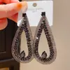 Pendientes Largos de Plata con Zirconita Diamantada Calada Estilo Niche Elegantes Exagerados de Alta Gama Exquisitos Únicos para Mujer