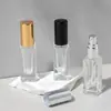 Em estoque frasco spray de perfume transparente de 5ml com fundo grosso frasco quadrado de alta qualidade frasco de amostra de perfume portátil para viagem