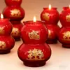 Copo de Vidro Cuia Vela Ano Novo Luz Eterna Iluminação Novo Estilo Vermelho Gerações de Sorte e Prosperidade Vela Sem Fumaça para Adoração e Uso Doméstico