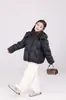 Casaco de plumas infantil, modelo curto para meninas, 90% plumas de pato branco, espessado para aquecer, com capuz, novo estilo de inverno, peça de outer wear estilo coreano