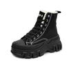 2025 Novos Sapatos de Lona de Sola Grossa para Casal, Bico Fechado Cano Alto Tamanho Europeu Transfronteiriço Tamanho Grande Sapatos Femininos, Sapatos de Casal Unissex