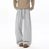 Nueva colección de otoño para hombre: Pantalones casuales de rayas, gruesos, con forro de polar, corte relajado, disponibles en estilos holgados, extragrandes y de pierna recta
