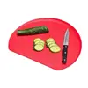 Tabla de cortar antibacteriana y antihongos de TPU, de media luna con forma de D, de doble cara para cortar frutas, antideslizante, apta para lavavajillas