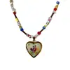 Colgante de Marco de Fotos Floral Pintado Vintage con Múltiples Formas, Forma de Corazón, Ovalado, Marco Dorado y Plateado, Artículo de Accesorio de Personalidad de Nicho Estilo Bosque