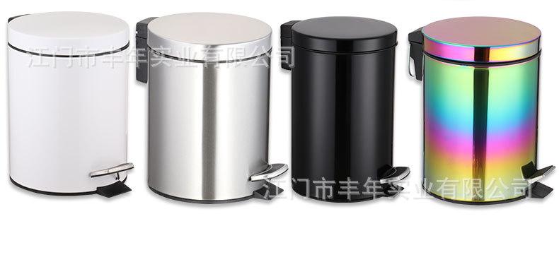 不锈钢垃圾桶厂家圆形家用厨房酒店卫生间创意现代脚踏