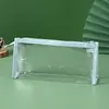 Bolsa Transparente de PVC para Armazenamento de Amostras de Cosméticos Personalizada Lavável Zíper Auto-Selante Bolsa de Embalagem para Cosméticos Estojo para Papelaria Lápis