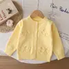 Suéter Bordado para Niñas de Comercio Exterior 2026 Otoño Invierno Nuevo Cardigan Tejido Estilo Coreano Moderno para Niñas Pequeñas Venta al por Mayor