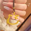 El Mismo Estilo que el Collar Colgante Hello Kitty de Terciopelo Rosa Chapado en Oro de la Tienda Dorada Puzuo para Mujer, Cadena de Clavícula Linda y Sencilla