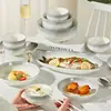 Bol de Arroz Bajo Esmalte Hogareño 2026 Nuevo Moderno Sencillo Alta Apariencia Set de Vajilla Cerámica Bol de Arroz Bol para Fideos Sopa