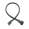 Cable de Extensión de Ventilador de 4 Pines con Control de Temperatura PWM Set de Cables de Conexión para Ventilador de Refrigeración de Chasis de Computadora Cable de Alimentación de Ventilador con Malla