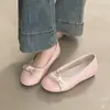 Sapatos femininos Chuyuji estilo francês com laço para aumentar a altura, novo modelo 2026, sapatos Mary Jane femininos, delicados e versáteis