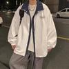 Gola de Camisa Versátil Outono Jaqueta Falsa de Duas Peças Combinação de Cores Lapela Solta Moda Estilo Coreano Estudante Ins Jaqueta Masculina